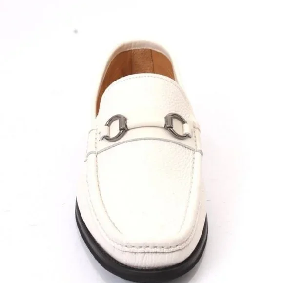 ROBERTO SERPENTINI 48510 White Leather Moccasins Loafers ROBERTO SERPENTINI 48510 White Leather Moccasins Loafers  main image 4